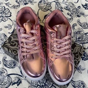 Pink metallic sneakers new in box